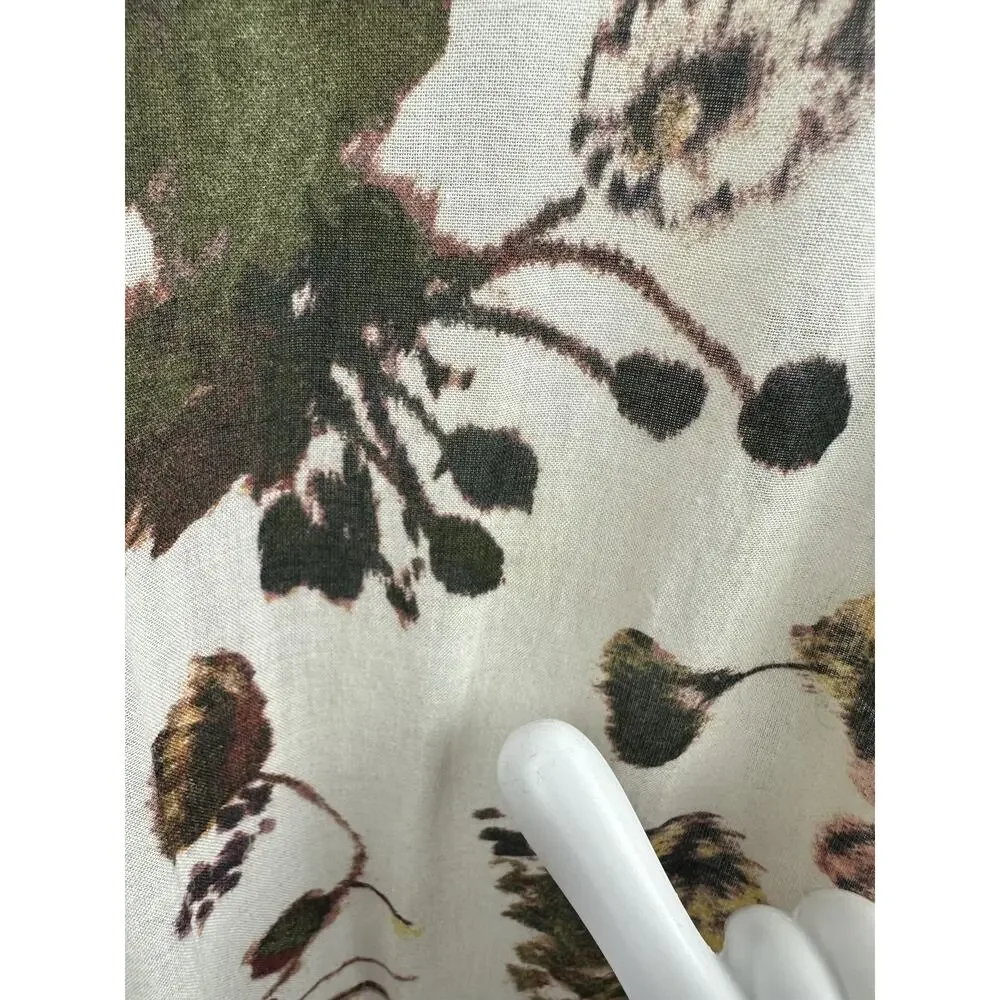 *Flawed Ulla Johnson Selena Cover Up Maxi Dress Small S Floral Tie Neck NO BELT - Picture 13 of 16